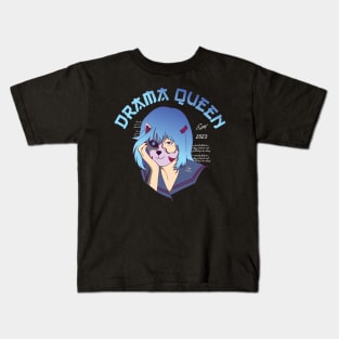 Drama Queen blue hair.. Kids T-Shirt